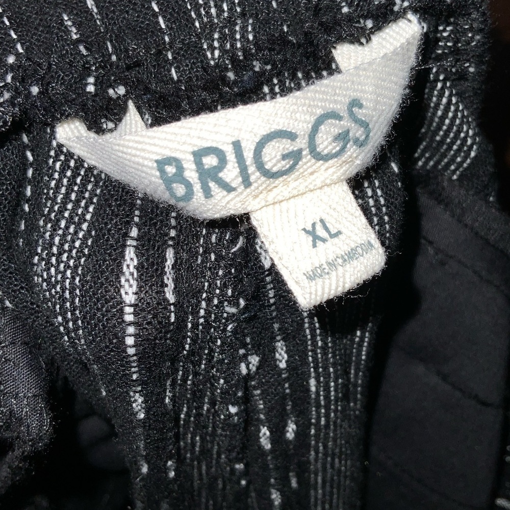 Briggs Black~White Stripe Linen Blend PullOn Elastic Waist Wide Leg Pants XL NWT - Picture 10 of 11